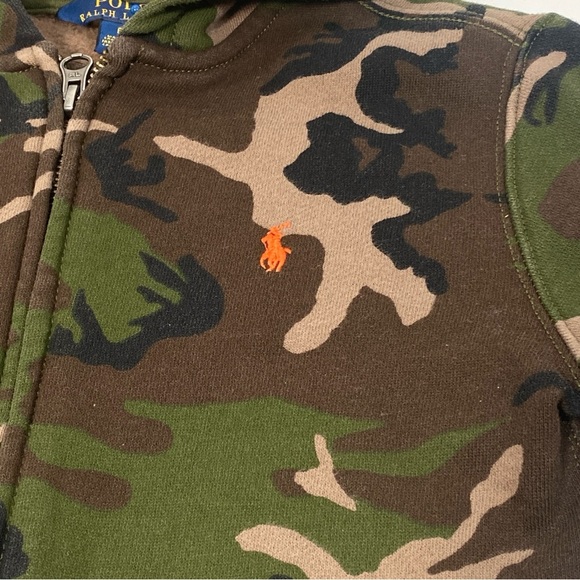 CAMOUFLAGE COTTON-BLEND ZIP-UP HOODIE IN SURPLUS CAMO Ralph Lauren CAMO.Size 6 - Picture 7 of 10